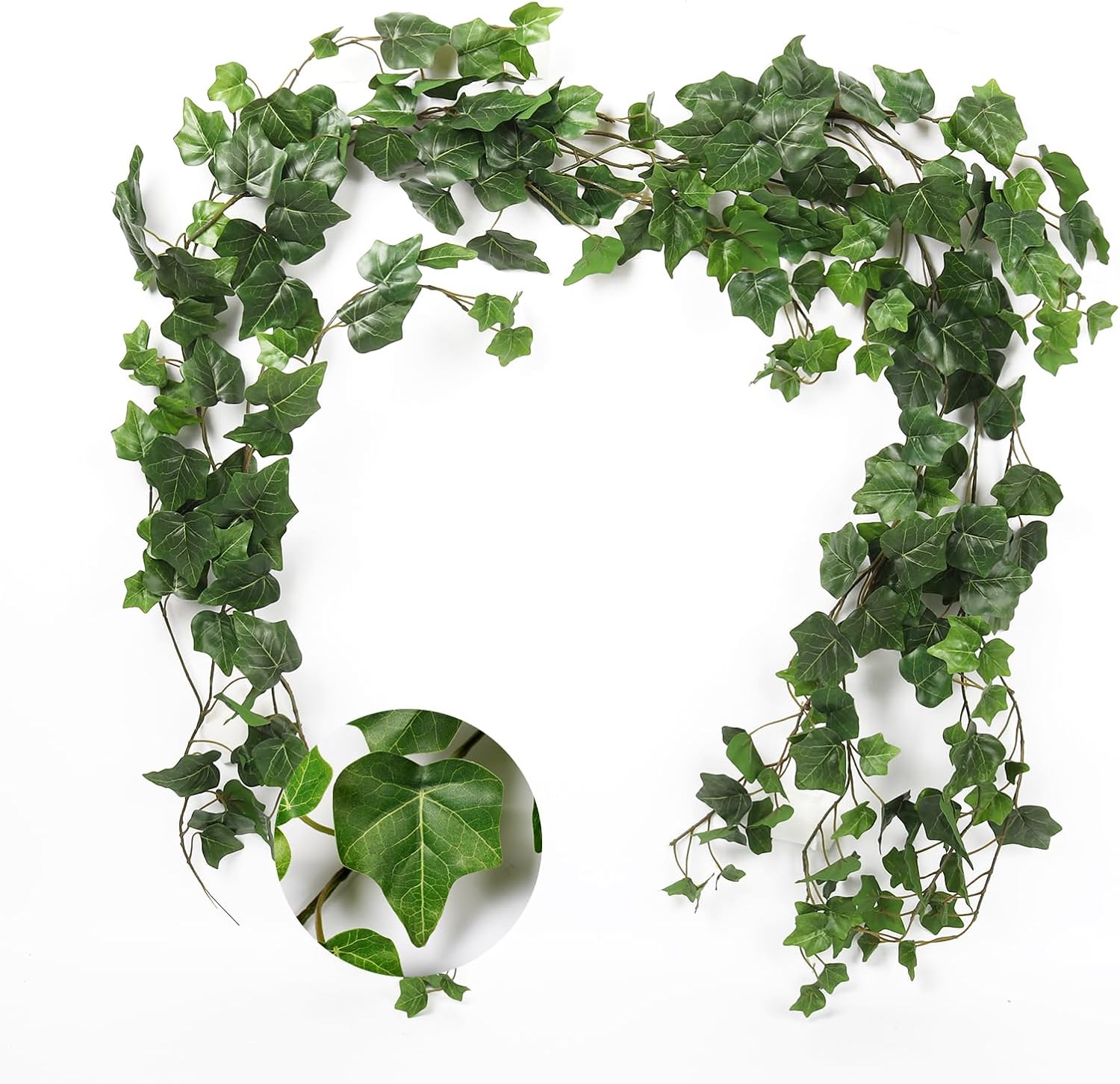 RECUTMS 2Pcs Fake Vines 74.8inch Artificial Ivy Garland Hanging Plants with Silk Leaves Greenery Decoration for Indoor Outdoor Wedding Home Kitchen Garden Office