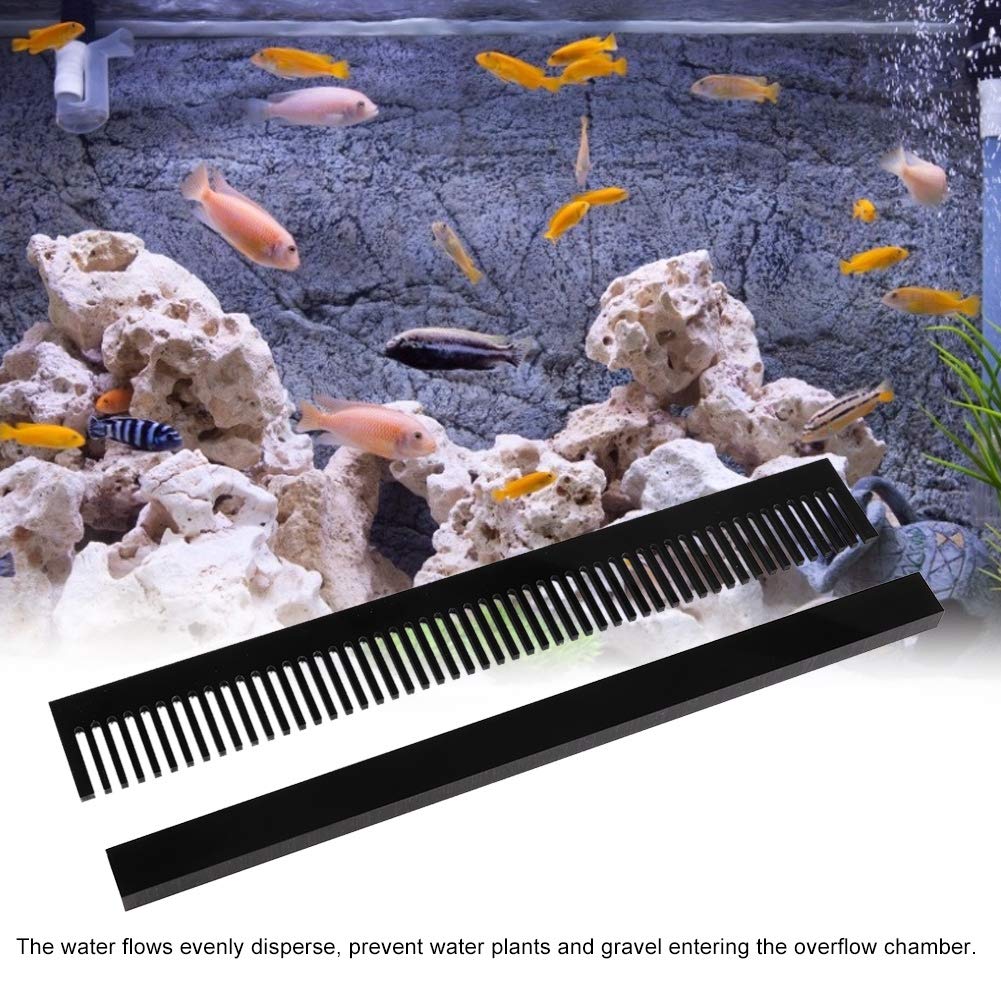 Aquarium Overflow Comb 320mm Length Black Fish Weir Comb