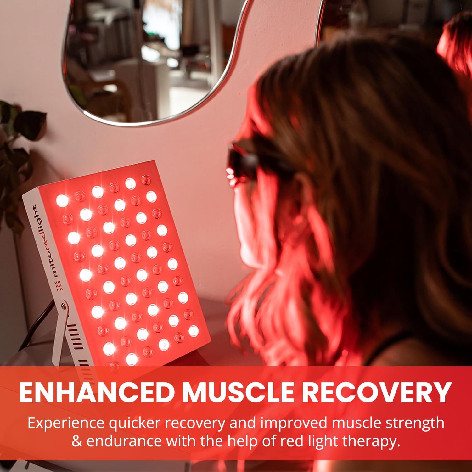 Mito Red Light – MitoMIN 2.0 Red Light Panel – Red Light Therapy for Face and Neck – Red Light & Near Infrared Red Light Therapy – at-Home Red Light Therapy for Body