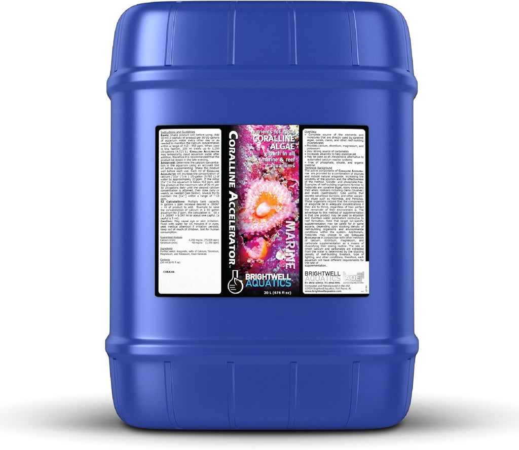 Brightwell Aquatics - Coralline Accelerator - Multi-Nutrient Supplement for Coralline Algae Growth in Marine and Reef Aquariums - Aquarium Water Treatments, 5.28 GAL