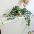 alyptus Fake English Ivy Plants in Pots Set of 2 – Realistic Artificial Ivy Greenery for Home Decor, Tabletop, Office, Shelf, or Bathroom – Lifelike Faux Hanging Vines, No Maintenance Required