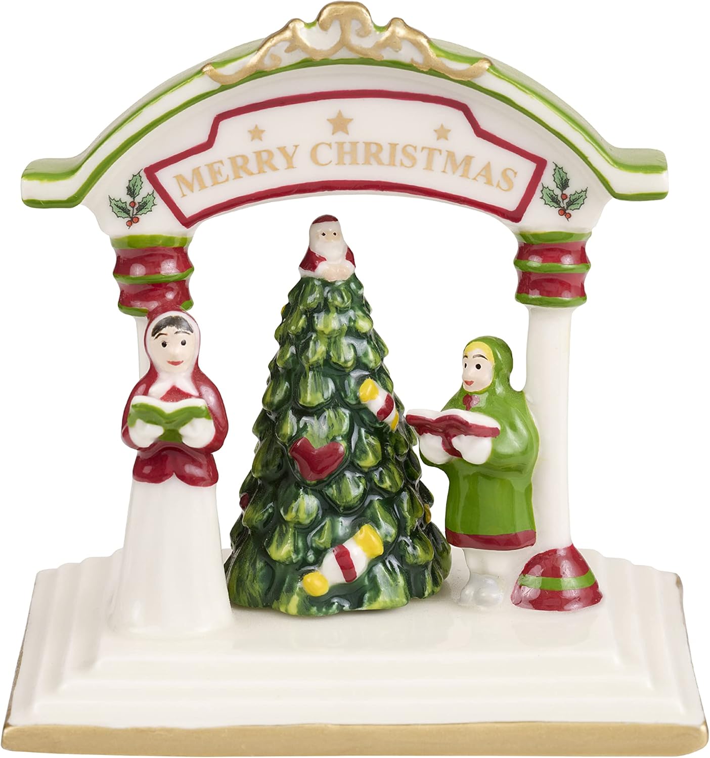 Spode Christmas Tree Miniature Christmas Village Figural Decoration, Snowy Christmas Village Set, Ceramic Holiday Decor - Festive Holiday Decorations for Indoor Display (Christmas Carolers)