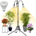 SANSI Grow Lights for Indoor Plants, 96W Full Spectrum Grow Light, No Dimmable 35-64 inches Detachable Tripod Standing Grow Lights, High PPFD 3 Pack of Par25 32W Bulb Plant Lights for Indoor Growing