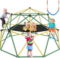 GIKPAL Climbing Dome, 10FT Dome Climber with Hammock for Kids 3 to 10 Outdoor Play Equipment, Supports up to 1000lbs Jungle Gym, Anti-Rust, Easy Assembly, Yellow+Green