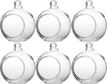 WGV Hanging Terrarium Globe, Width 2.5", Height 3", DIY Air Succulent Planter, Clear Glass Vase Orb with Flat Bottom, Candle Holder for Windowsill Outdoor Garden Decor, 6 Pieces Bulk