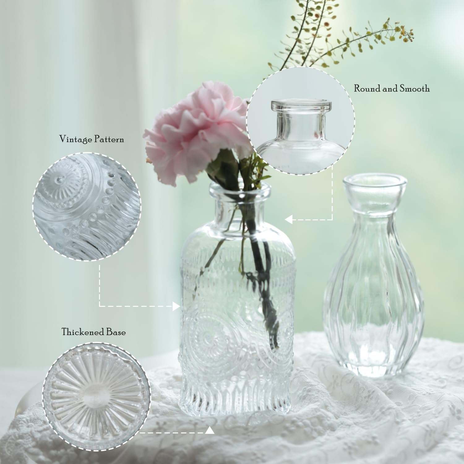 Bud Vases Set of 40 Pcs,Small Flower Vases for Centerpieces,Glass Bud Vase in Bulk Clear,Vintage Bud Vase for Wedding Table Centerpieces Decoration, Home Table Party Decor, Christmas,Anniversary