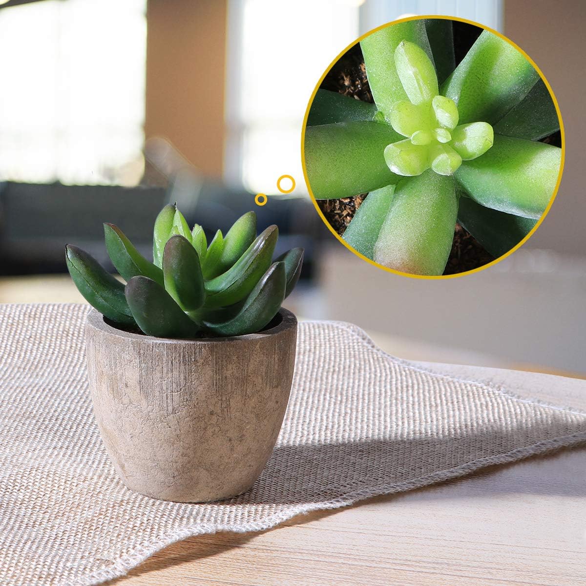 Ounona 3pcs Artificial Succulent Plants Set with Pots - Realistic Faux Mini Succulents for Home, Office, and Aesthetic Decor - Perfect for Desk, Living Room, and Bathroom
