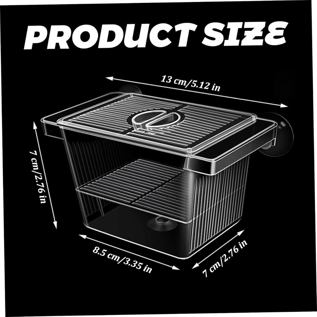 Fish Breeding Box, Transparent Insulation Breeder Box for Fish Tank, 5x3x3 Detachable Plastic Small Tank for Babies, Shrimp, Clown and Guppy