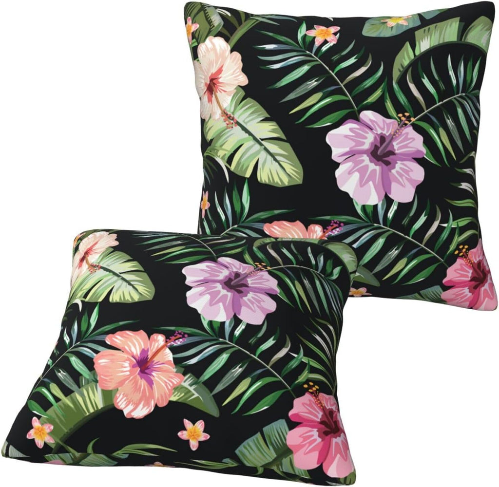 Rustic Chic Rose & Peony Throw Pillow Covers Set of 2 Ultra-Soft All-Season Pillow Shams with Hidden Zipper,Durable for Sofa Bed Car Decor & Gift 18x18 in