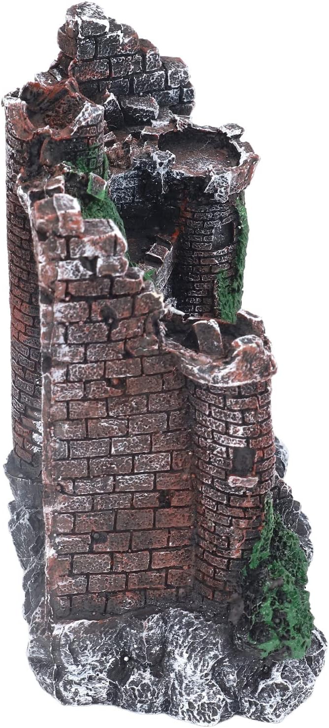Pilipane Aquarium Castle Decoration Lifelike Hideout Resin Fish Tank House Ornament for Saltwater Freshwater Aquariums Home Fish Tanks