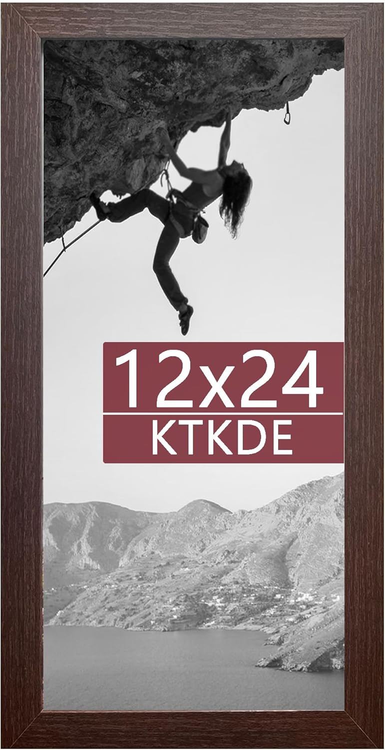 KTKDE 12x24 Picture Frame, Picture Poster Photo Frame wooden for Wall Decoration, Classic Black Minimalist Style Suitable for Decorating Houses,Any style Best gift