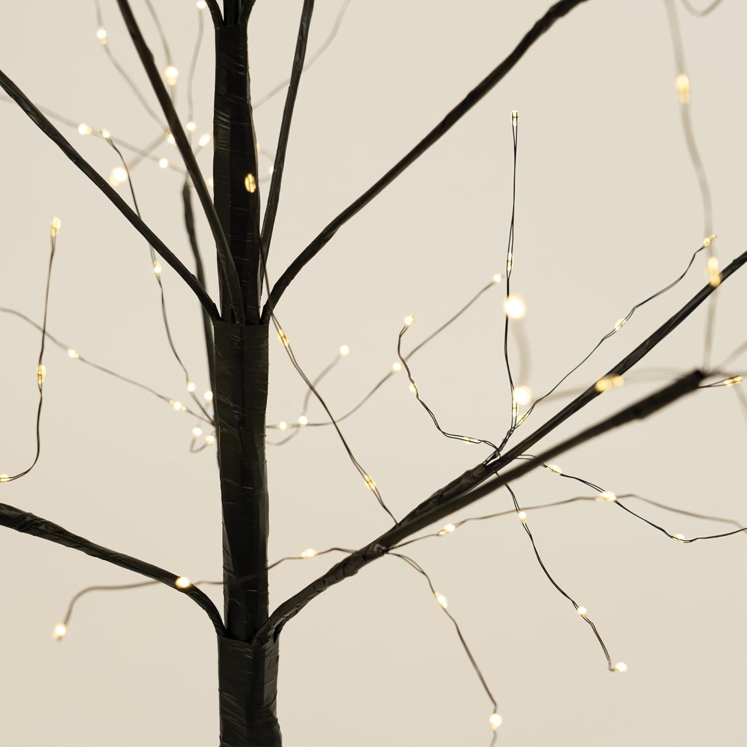 4 Ft Black Fairy Light Tree Artificial Tree Bedrom Décor Black Home Decor, 390 Warm White LED Lights
