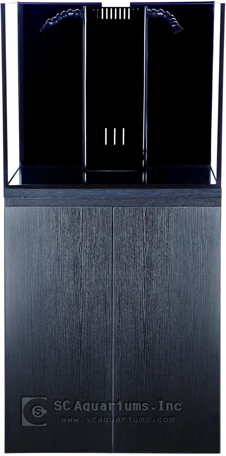 SCA 50 Gallon Starfire Glass Aquariums Complete Package Pnp System 24x24x20 10mm White Cabinet