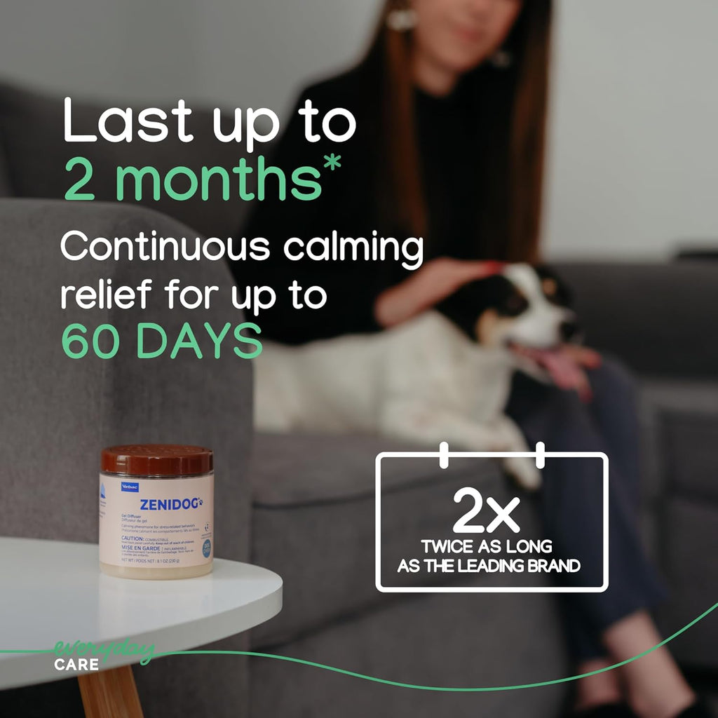 VIRBAC ZENIDOG Gel Diffuser - Dog Calming Pheromone Diffuser for Stress Relief No Electricity Required and Lasts up to 2 Months by Virbac