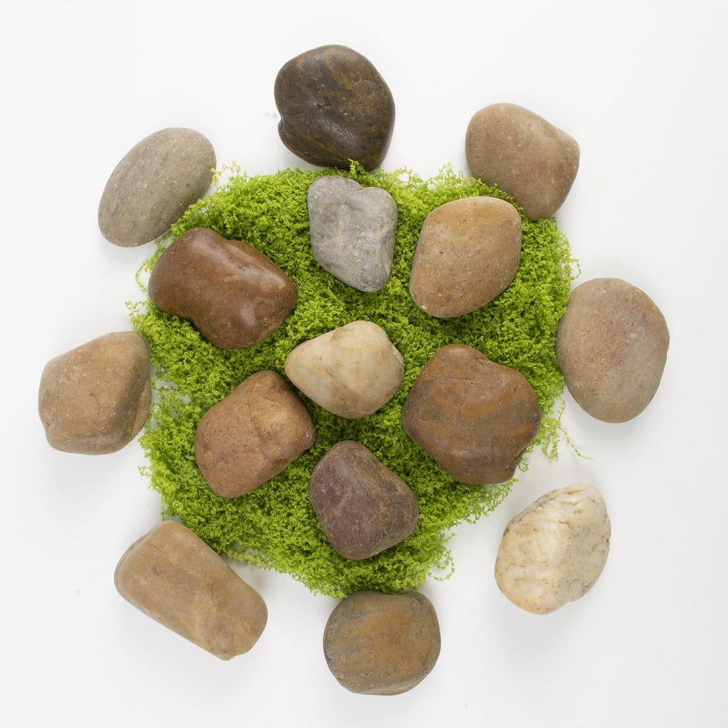 10LB Mixed Stones Pebbles River Rocks, Natural Beach Pebbles,1-2 Inch Decorative River Rocks for Landscaping Garden Paving Plant Rocks Crafting Walkways and Outdoor Decorative Stone
