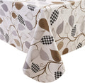 Walrus Heavy Duty Vinyl Tablecloth with Flannel Backing Waterproof Oil-Proof Plastic Table Cloth Stain-Resistant Wipeable Rectangle or Square Table Cover for Indoor and Outdoor (Leaves, 60X84 Inch)