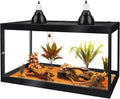 PROLEE Bearded Dragon Tank, Reptile Tank with Meatl Mesh Roof and Front Sliding Door, Lizard Tank,Spacious Reptile Enclosure for Snakes,Lguanas, Chameleons (Black, 27 Gallon Volume, 24 Inch Length)