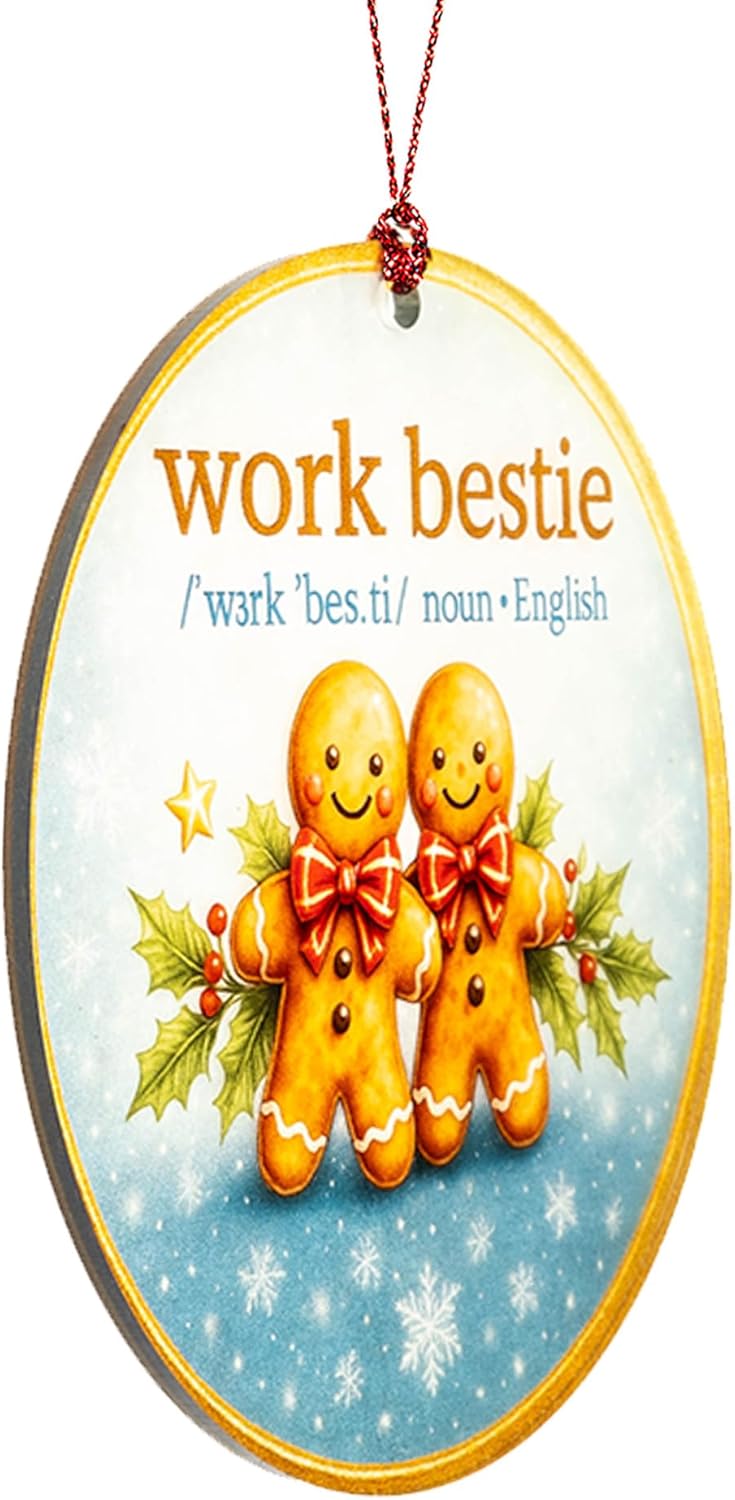 Work Bestie Ornament – Coworker Office Best Friend Ornaments - Work Bestie Gingerbread Gift - Funnyny Work Ornament – Christmas 2025