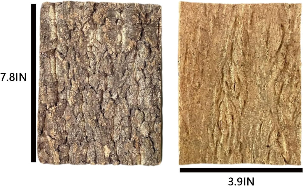 5 Pack Reptile Cork Bark Bulk Reptile 3.93x7.87inch Bark Bedding Natural Flat Cork Wood Pieces Terrarium Substrate Tank Supplies for Bearded Dragon Snake Spiders Hermit Crabs Geckos ，Tortoise，Reptiles