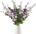 IPOPU Purple Fake Flowers 9pcs Delphinium Artificial Flowers with Clematis Greenery Stems 33.5" Bluebonnet Flowers Larkspur Snapdragon Tall Fake Flowers for Home Bridal Shower Party Decor (Purple)