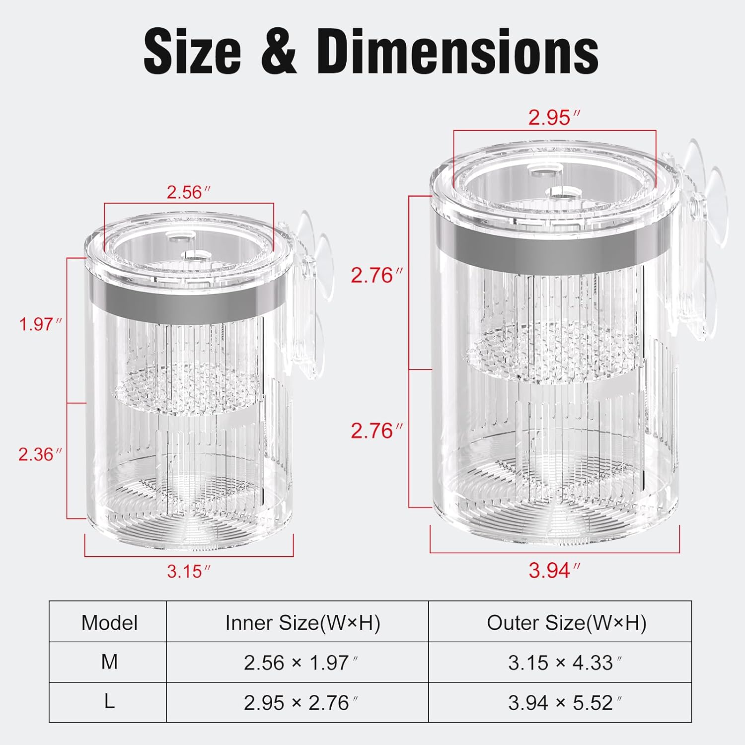 Floating Acrylic Breeder Box for Fish Tank - Aquarium Isolation Separator Hatchery Incubator for Guppy, Betta, Clownfish, Coral, Baby & Injured Fish