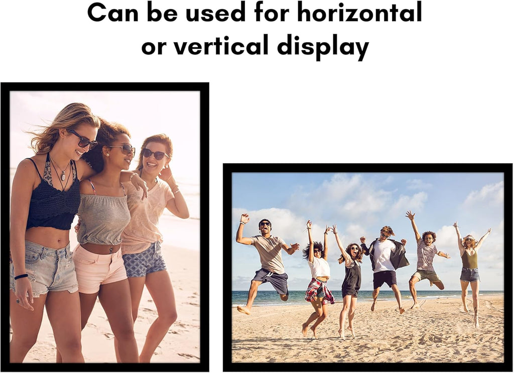 Americanflat 28x40 Poster Frame with Polished Plexiglass - Black Picture Frame - Wide Photo Frames Made of Engineered Wood for Vertical or Horizontal Wall Display - Epic Collection - Black