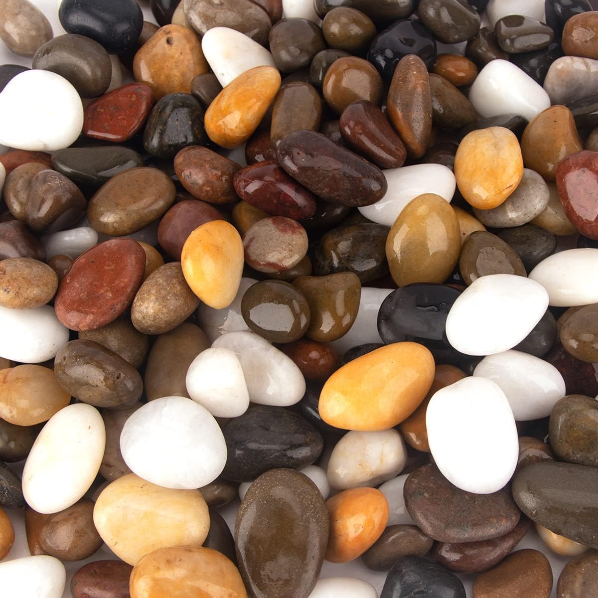 CFKJ [18 Pounds] Aquarium Gravel River Rock, Natural Polished Decorative Gravel,Garden Outdoor Ornamental River Pebbles Rocks, Polished Pebbles, Mixed Color Stones for Landscaping Vase Fillers (18.1)