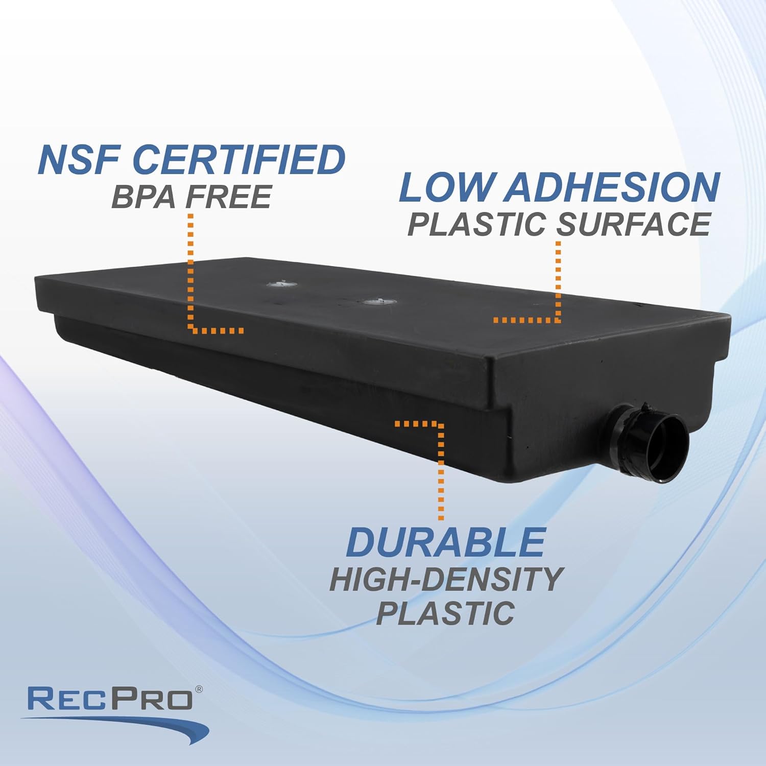 RecPro RV Holding Tank | 54" x 22" x 8" | for Black Water Applications | Made in USA (30 Gallon)