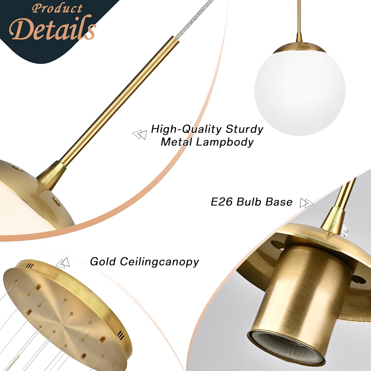 KoKo&Yukina 12-Light Gold Mid Century Modern Chandelier for Living Room Staircase Chandelier for Entryway Globe Milky White Glass Pendant Light High Ceiling Chandeliers Foyer (Bulb & Remote Incl.)