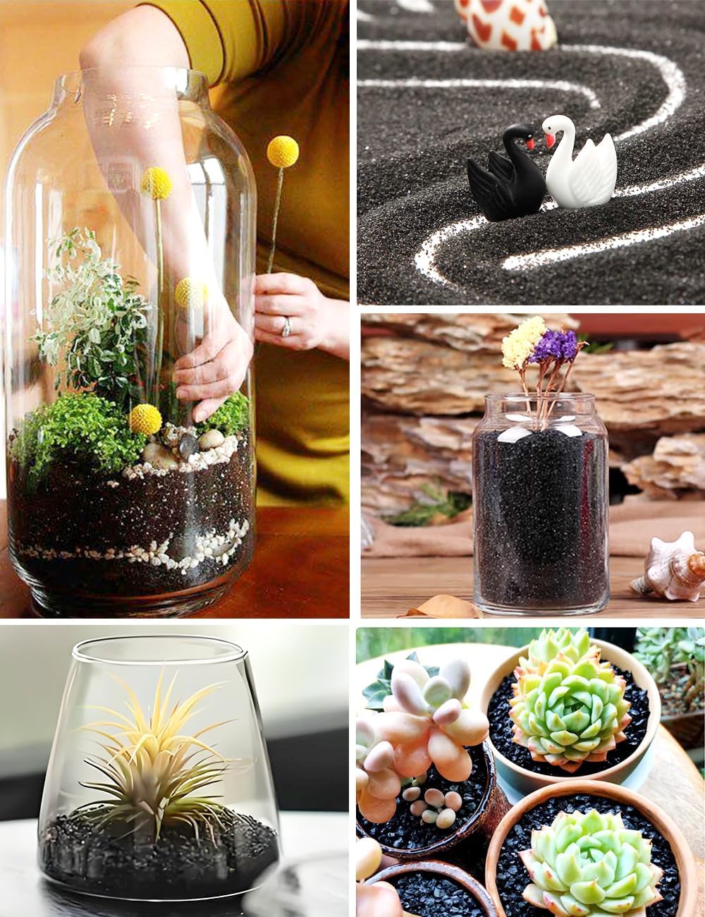 TOYPOPOR 2.2 lb Black Lava Pebble Vase Filler Pebbles Stones Crafting Floral Arranging Home Decor Decorative Colored Crushed Stones Special Black Aquarium Gravel for Freshwater Aquariums