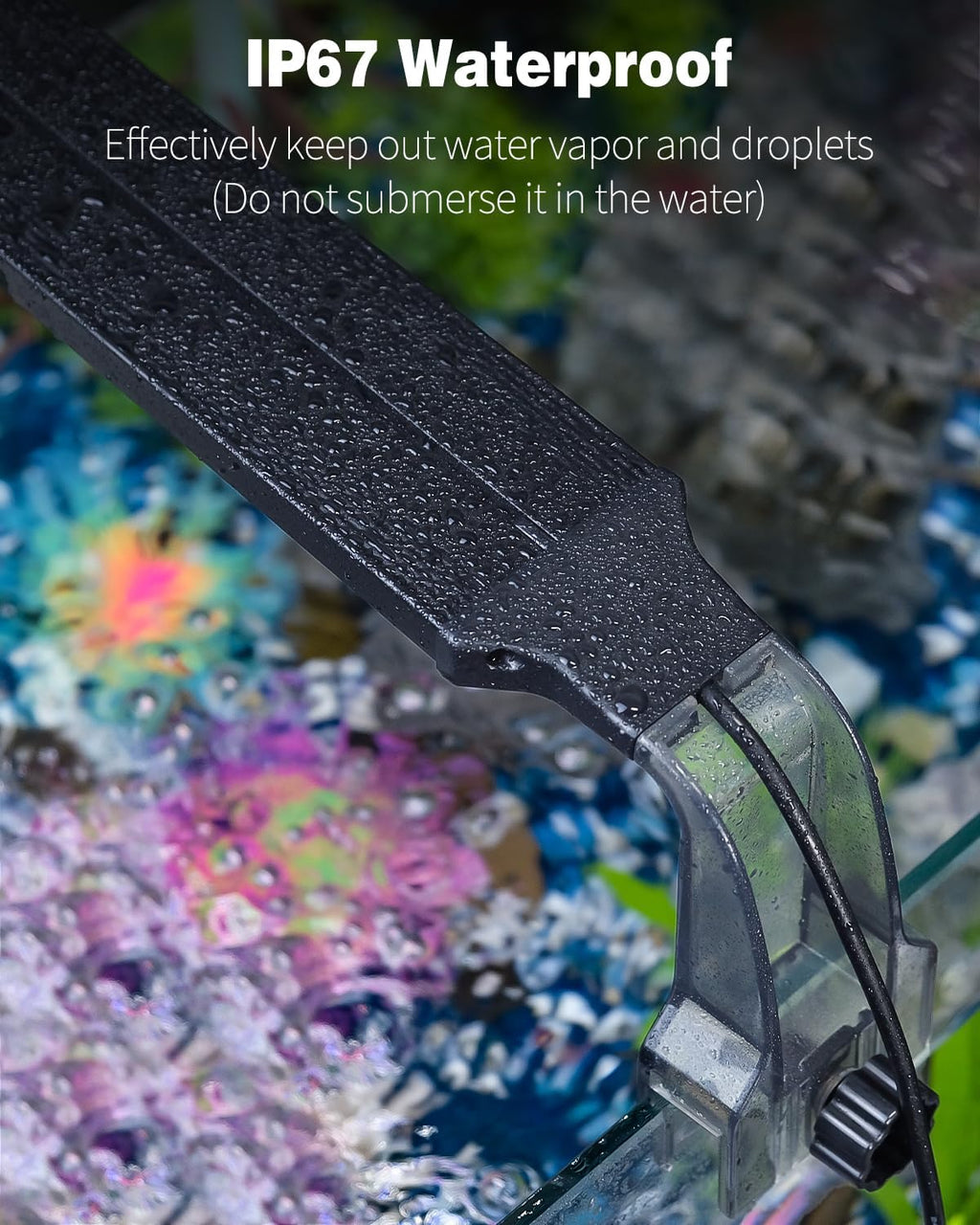 Pawfly Aquarium LED Light 24/7 Fish Tank Light with Full Spectrum Brilliant White Blue Red Green Lights Multi-Colored LEDs with D/N Mode Single Color Effects Timer and Adjustable Brightness