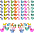 60 Pcs Mini Resin Ducks Luminous Tiny Ducks Miniature Duck Glow in The Dark for DIY Garden Dollhouse Duck Accessories Micro Landscape Aquarium Party Decor