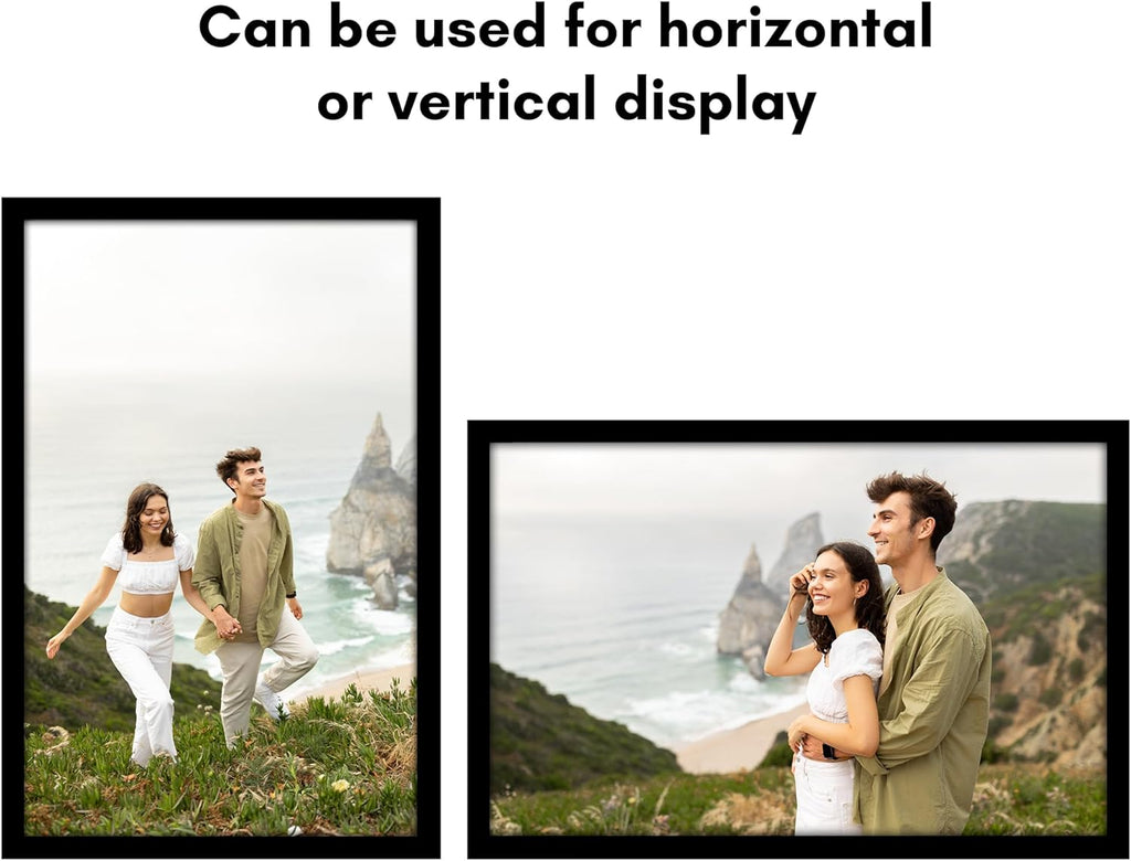 Americanflat 14x22 Picture Frame with Polished Plexiglass - Black Picture Frame - Wide Photo Frames Made of Engineered Wood for Vertical or Horizontal Wall Display - Epic Collection - Black