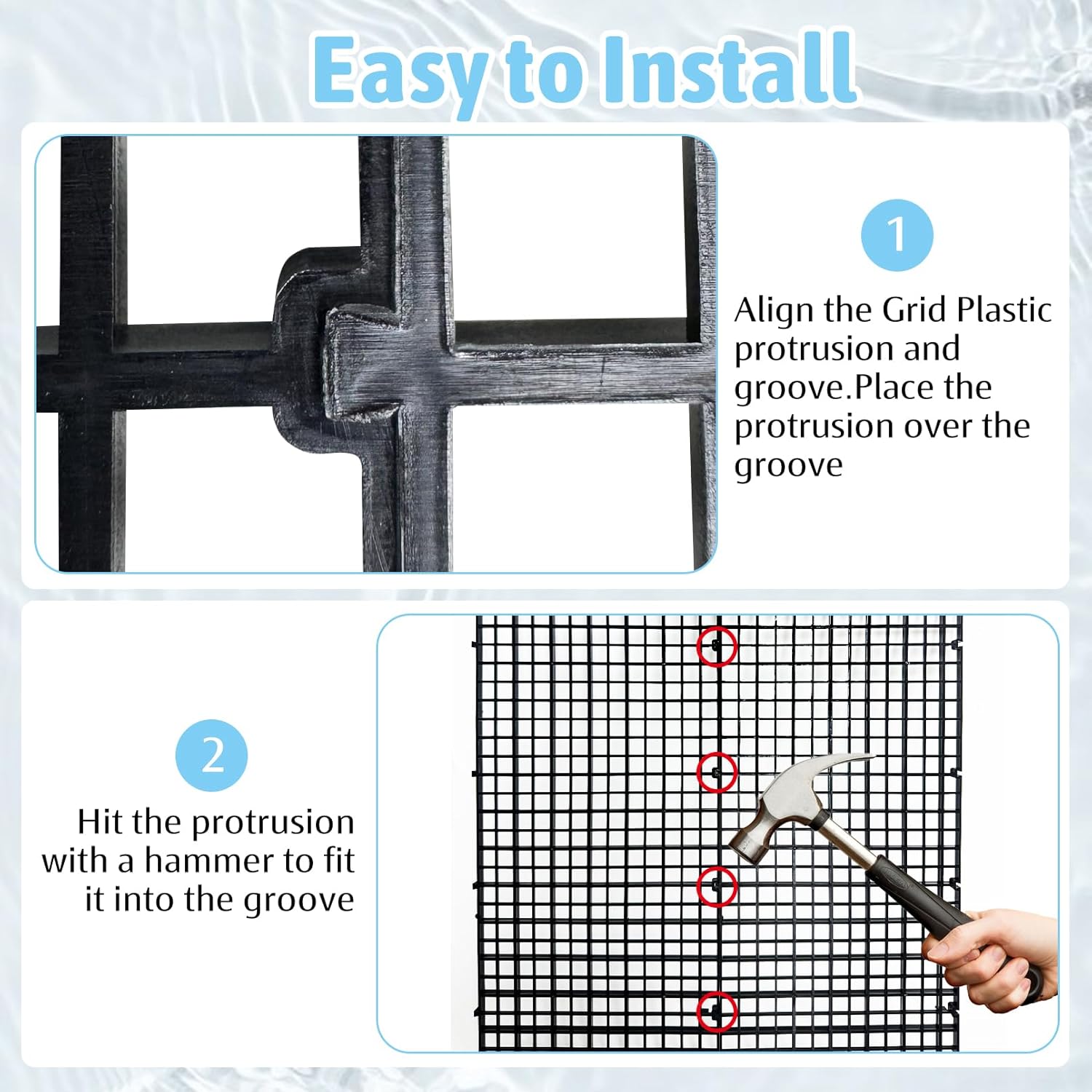 Hamiledyi Plastic Aquarium Divider with Clips Grid Panel Aquarium Lid Hood Fish Tank Divider Filter Bottom Isolation Pane Separator for Mixed Breeding(8 PCS,Black)