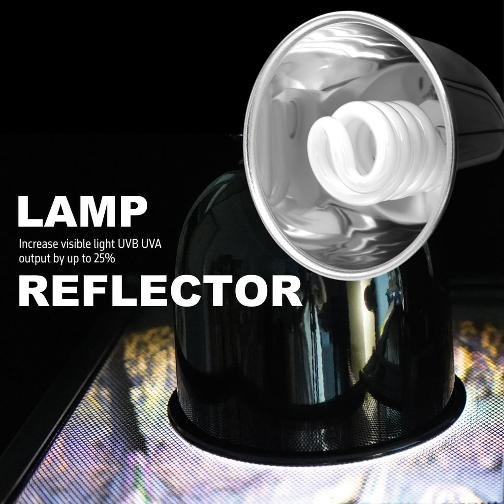 Reptile Light Fixture, 5.5'' Deep Dome for Reptile Light/Heat Lamp/UVB Light, 1-Pack 5.5 Inch Deep UVB Bulb Holder