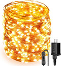 Moobibear Ultra Long LED String Lights 164ft 500 LEDs Copper Wire Lights, UL Listed Plug in Warm White Fairy Lights with ON/Off Switch for Bedroom Patio Wedding Party Valentines Day Decor