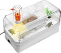 Turtle Tank Kit with Lid,Aquatic Tortoise Habitat Cage Starter Aquarium with Multi-Function Area,UV Basking Platform Light,Water Filter,Rain Shower Arm,Plant,Stone,Enclosure Red Eared Slider