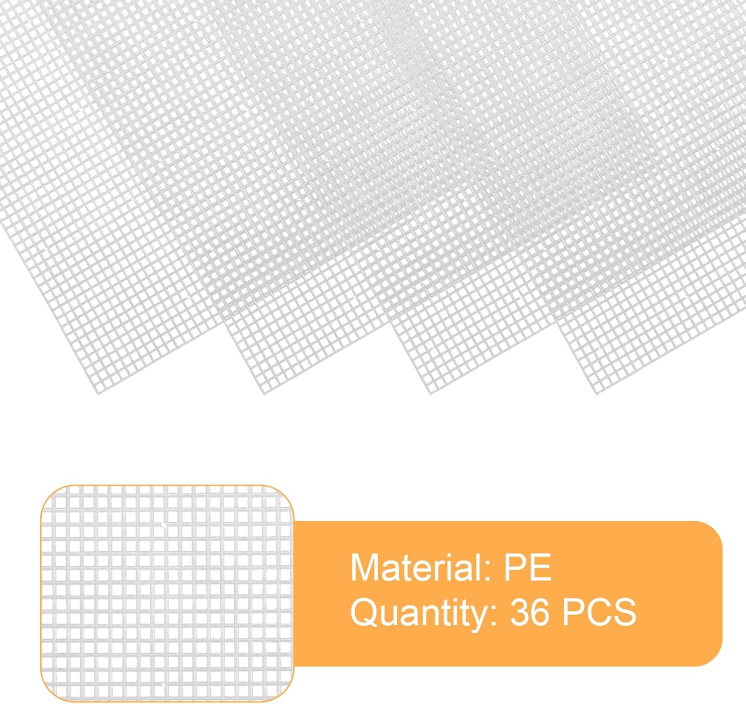 36PCS 4 Count Plastic Canvas Sheets, 11.8 x 7.9 Inch White Plastic Mesh, Eye Mesh for Embroidery, Knitting, Crochet, Acrylic Yarn Crafts, DIY Aquarium Dividers, Needlepoint Canvas