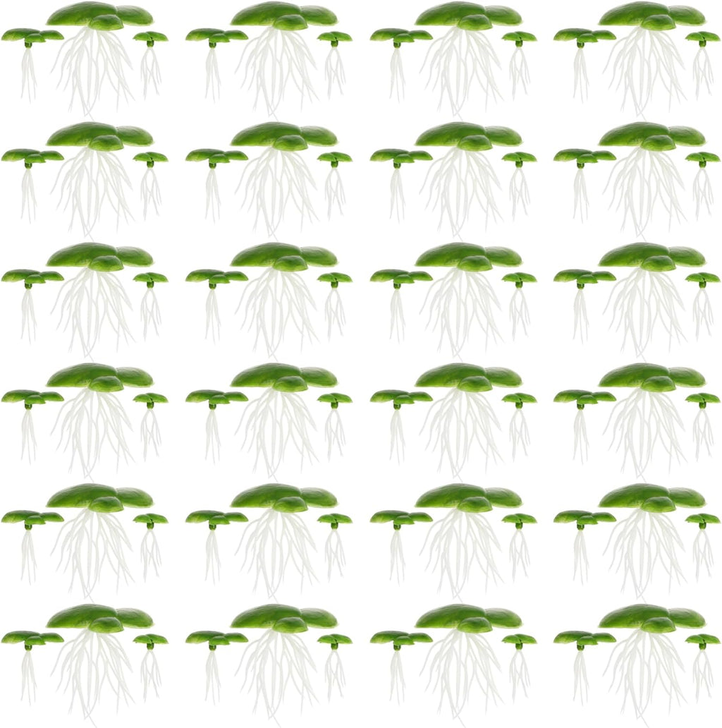 72Pcs Duckweed, Plastic Fake Pond Plants with Leaves & Roots, Floating Aquarium Plants for Indoor, Outdoor Floating Aquarium Fake Pond Weed