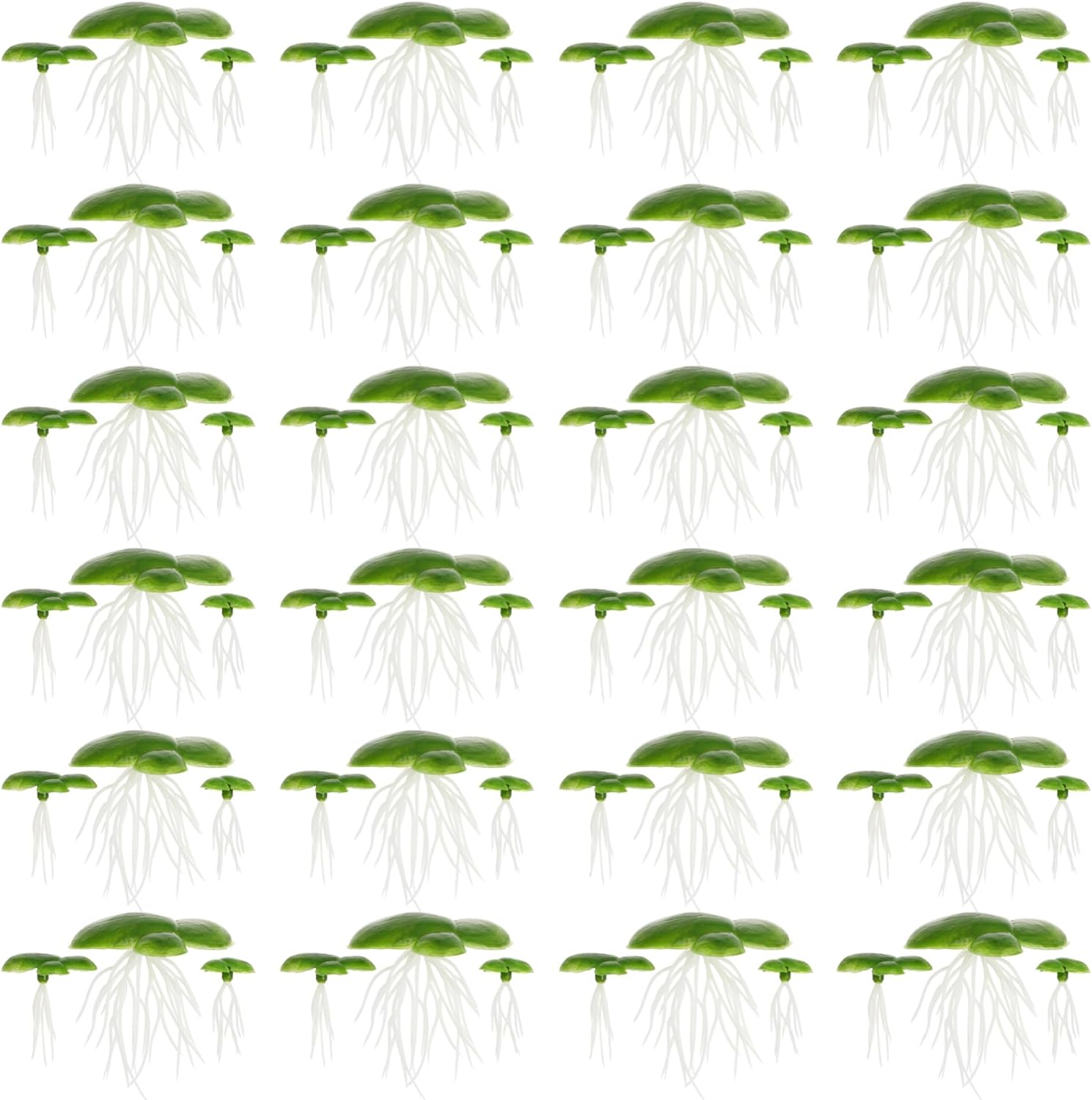 72Pcs Duckweed, Plastic Fake Pond Plants with Leaves & Roots, Floating Aquarium Plants for Indoor, Outdoor Floating Aquarium Fake Pond Weed