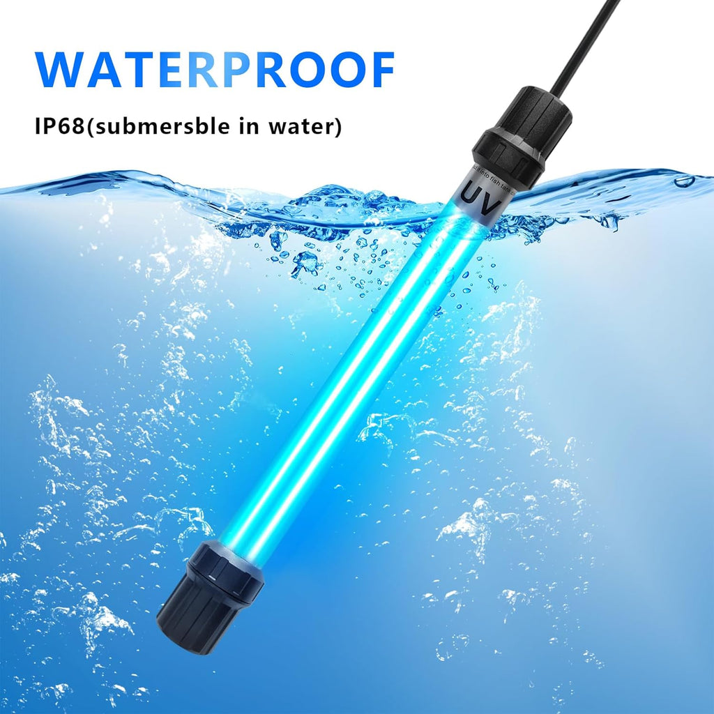 32W Aquarium UV Light for 200-3000 Gallon, UV Pond Water Clarifier for Koi Pond, Swimming Pool, Spa, Large Fish Tank, Cold Plunge UV Light for Pond Algae Control