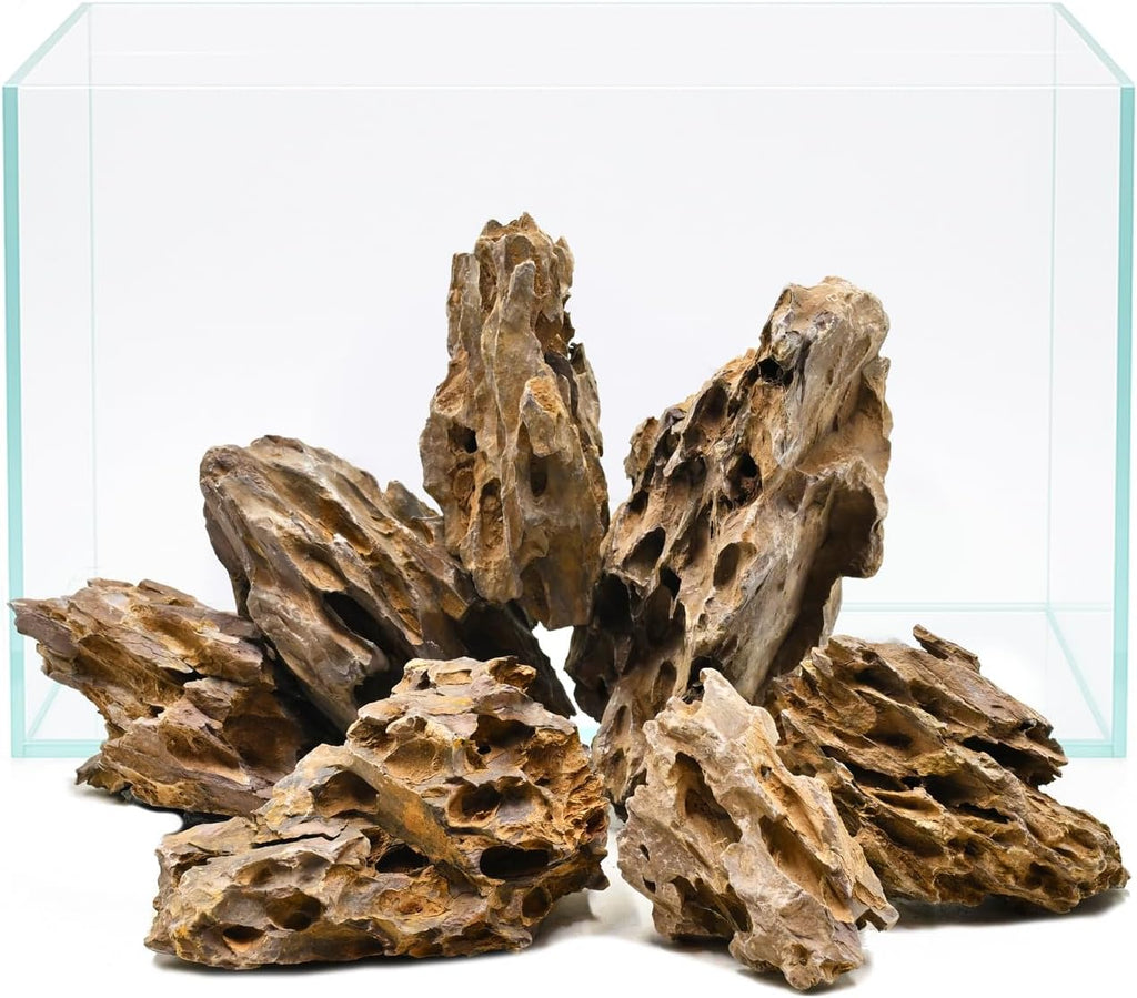 Natural Stone Aquarium Rocks Dragon Stone Rock 2-6 inches Rocks for Aquariums,Fish Tank Decoration & Landscaping Models-10lb
