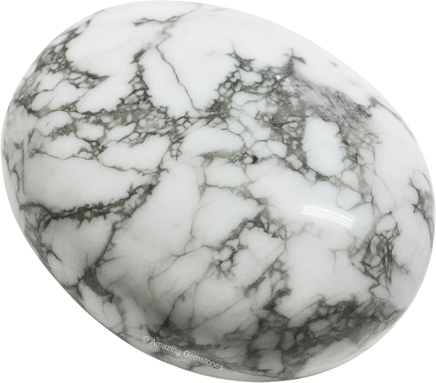 Amazing Gemstone Howlite Crystals and Healing Stones - Large Palm Stone Crystals Piedra - Crystal for Good Luck, Balanced Positive Energy, Meditation - Unique Stocking Stuffers Gifts for Women, Men
