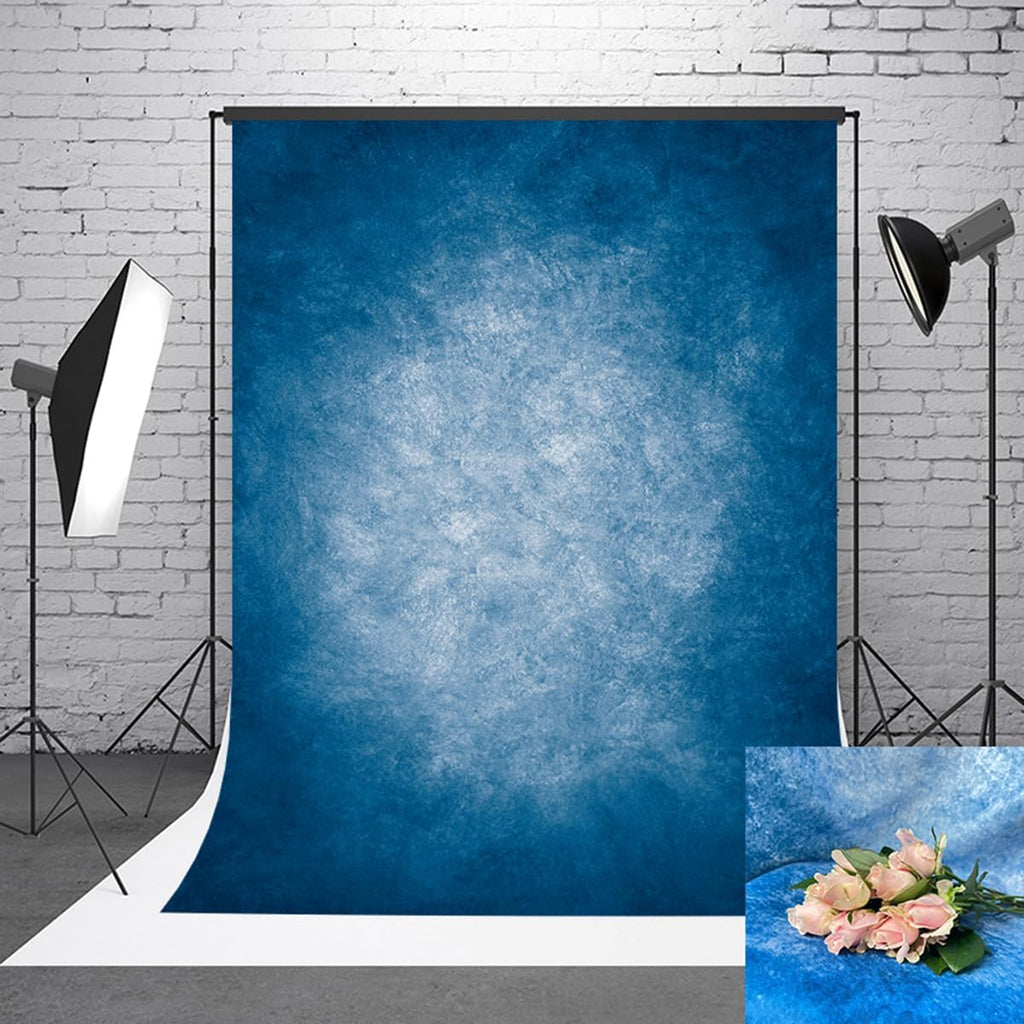 10x10ft Dark Blue Gradient Portrait Photo Backdrops Bright Center Abstract Photography Backdrop for Studio Photo Booth Prop Banner Decor Background