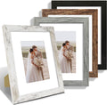 8x10 Picture Frame Set of 4, Made of Real Glass and Multicolour Wooden Frame, 8 by 10 Photo for Wall or Tabletop - Display Picture 5x7 with Mat or 8x10 Without Mat