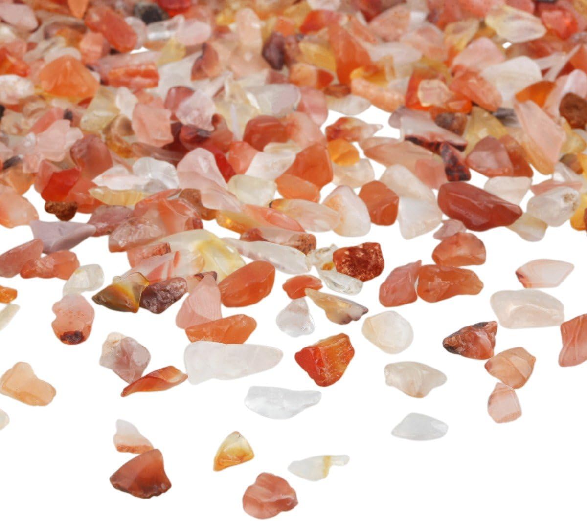 SUNYIK Carnelian Tumbled Chips Stone Crushed Pieces Irregular Shaped Stones 1pound(about 460 gram)
