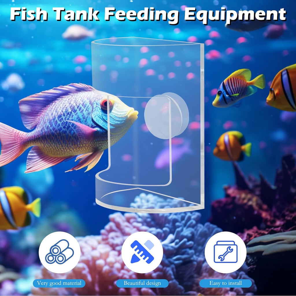 New Fish Tank Feed Tray with Suction Cup, Tank Divider Supplies, Feeding Tube Supplies Breeder Box for Aquarium, Round Aquariums & Fish Bowls Accessories