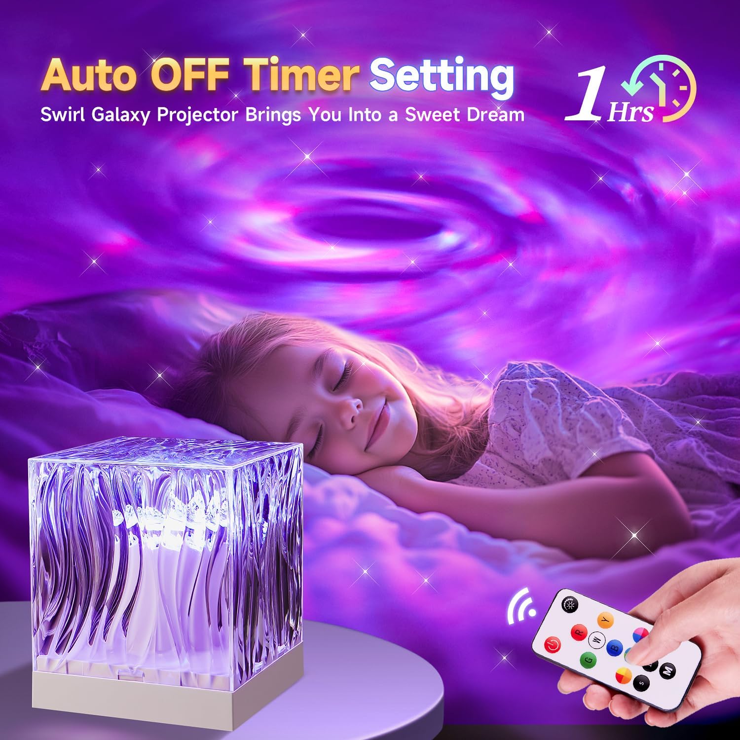 Space Projector for Bedroom, 18 Colors Hologram Cube Galaxy Projector for Bedroom, Dimmable Galaxy Light Projector for Bedroom,Remote Galaxy Lamp for Bedroom,Kids Night Light Projector for Teen Gifts
