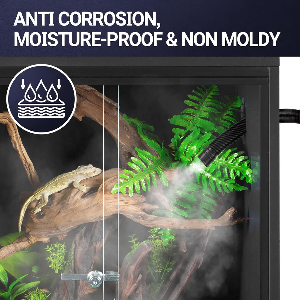 REPTI ZOO 35 Gallon PVC Reptile Tank, Reptile Terrarium for Crested Gecko Frog Lizard Snake Turtle Hermit Crab, 36x18x12 inch Leopard Gecko Enclosure with Sliding Door & Screen Ventilation