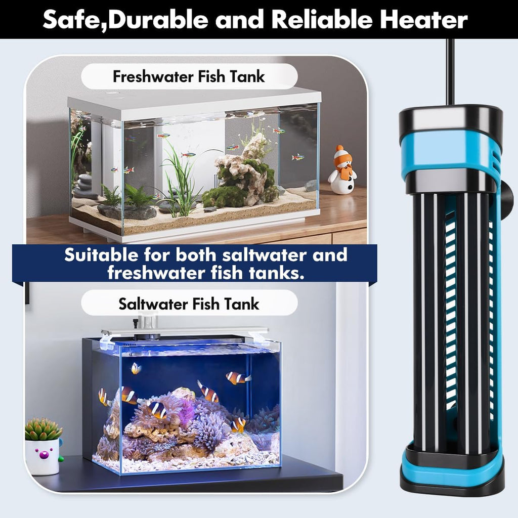 Orlushy 800W Submersible Aquarium Heater, Adjustable Fish Tank Heater with Digital Display External Controller, Overheat Protection and Free Thermometer for 80-175 Gallon Freshwater and Saltwater Tank